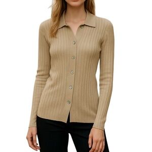 Rails Aurora Canvas Ribbed Cotton Silk Blend Long Sleeve Cardigan Sweater Small